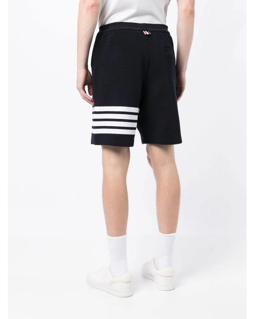 Thom Browne Black Short De Sport À Rayures Ottoman for men