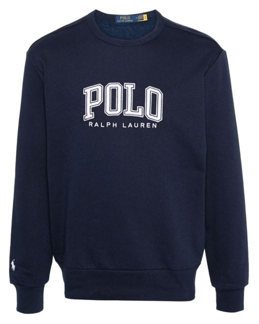 Polo Ralph Lauren Blue Logo-embroidered Cotton Blend Sweatshirt for men