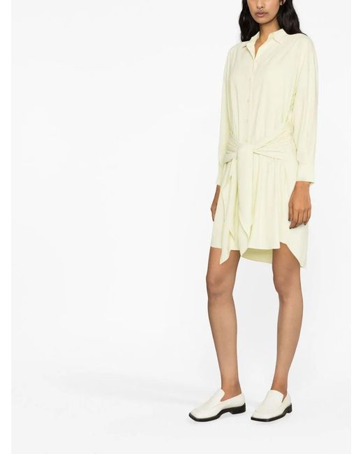 Maje White Tie-Waist Shirt Dress