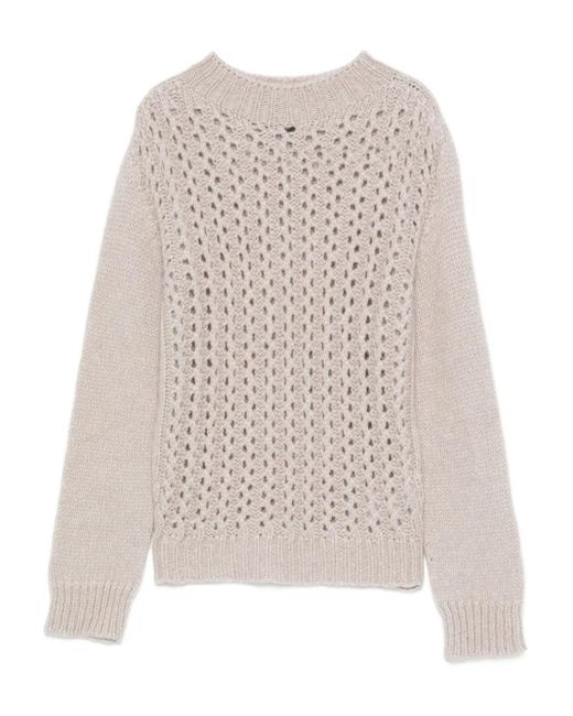 Dondup Natural Open-Knit Sweater