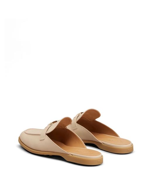 Tod's White Mules En Cuir