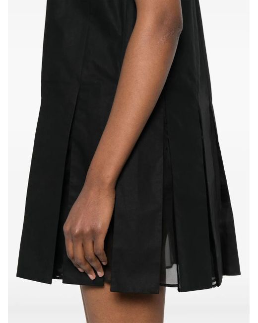 ワンピース MONCLER BLACK COTTON MINI DRESS Moncler Cotton Mini Dress in Black | Lyst