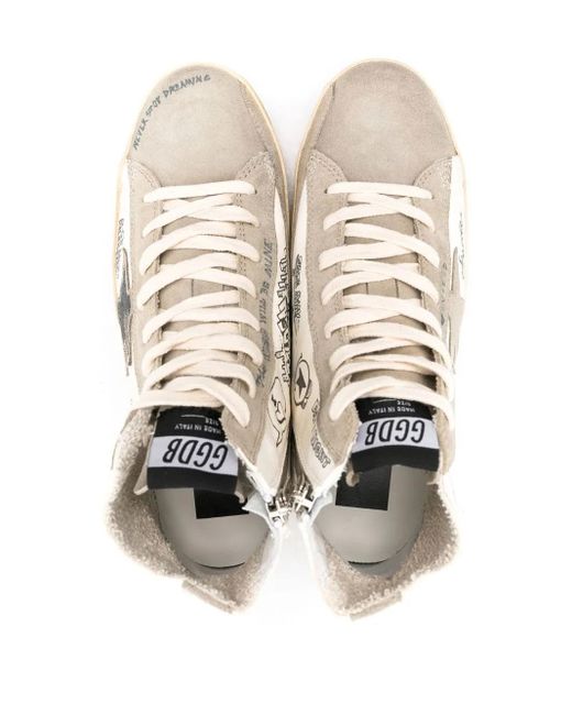Golden Goose Deluxe Brand White Francy Journey-Print High-Top Sneakers