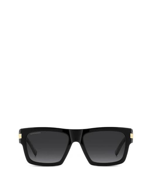 DSquared² Black Lunettes De Soleil Carrées À Plaque Logo