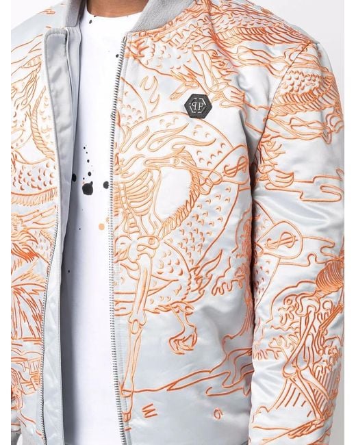 Philipp Plein Multicolor Tattoo-Motif Embroidered Bomber Jacket for men