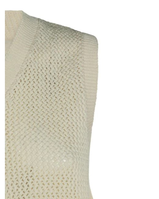 Carhartt Natural Open-Knit V-Neck Sweater