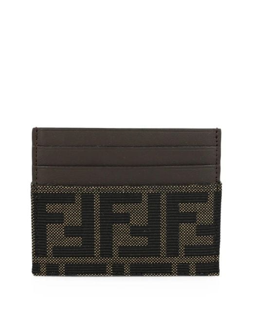 Fendi Black Ff Jacquard Card Holder for men