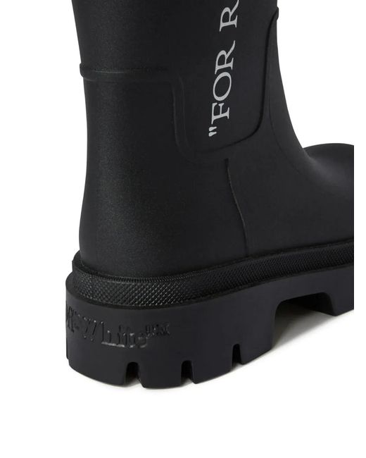 Off-White c/o Virgil Abloh Black Slogan-Print Platform Boots