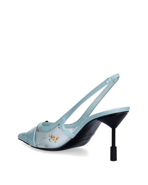 MSGM White Floral Buckle Pumps