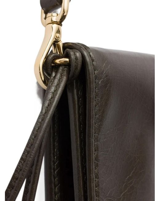 Prada Black Portefeuille En Cuir À Bride Portée Épaule