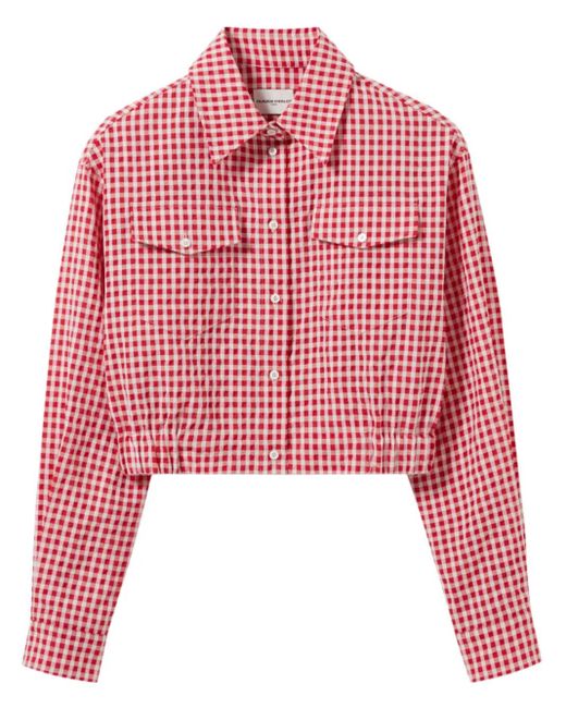 Claudie Pierlot Red Gingham-Check Shirt