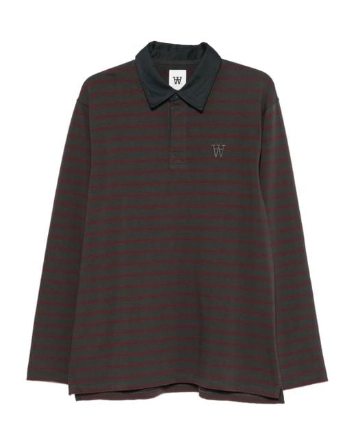 WOOD WOOD Gestreiftes Poloshirt in Black für Herren
