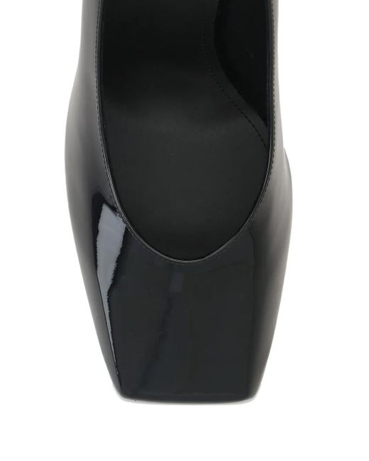 Givenchy Black 94Mm Patent-Leather Square-Toe Heeled Pumps