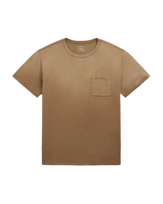 RRL Brown Faded-Effect Cotton T-Shirt for men