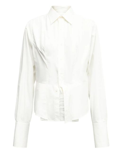 MM6 by Maison Margiela White Layered-Panel Shirt
