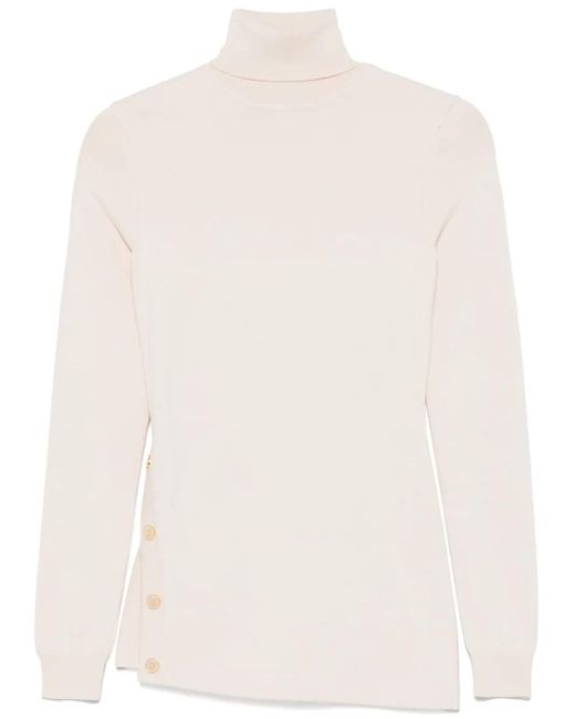 Elisabetta Franchi White Stud-Detailed Sweater
