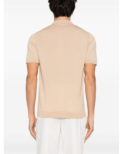 Roberto Collina Natural Short-sleeve Cotton Polo Shirt for men