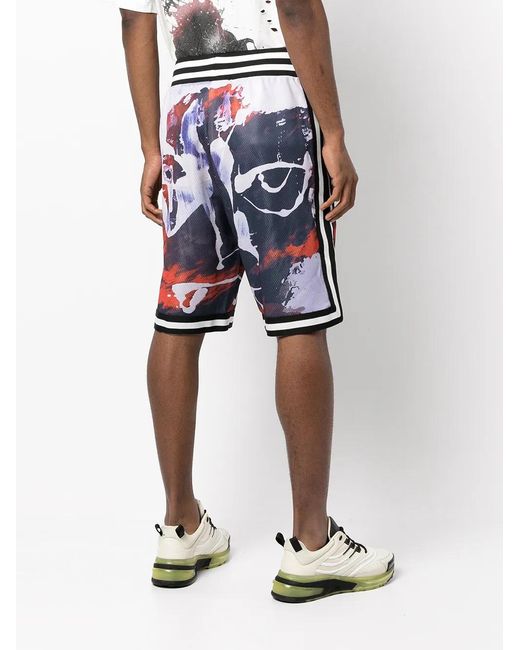 Haculla Blue Painted Basketball Track Shorts for men