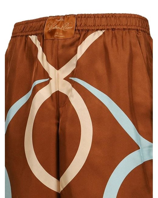 Garcia Brown Logo Bull Silk Shorts for men