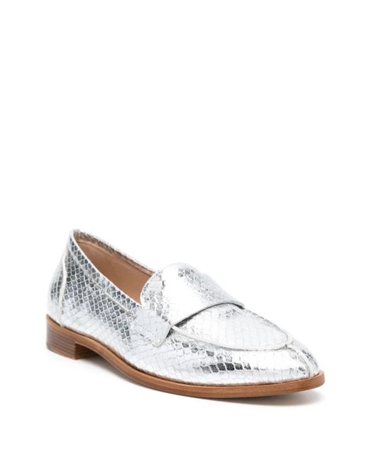 P.A.R.O.S.H. White Snake-Effect Loafers