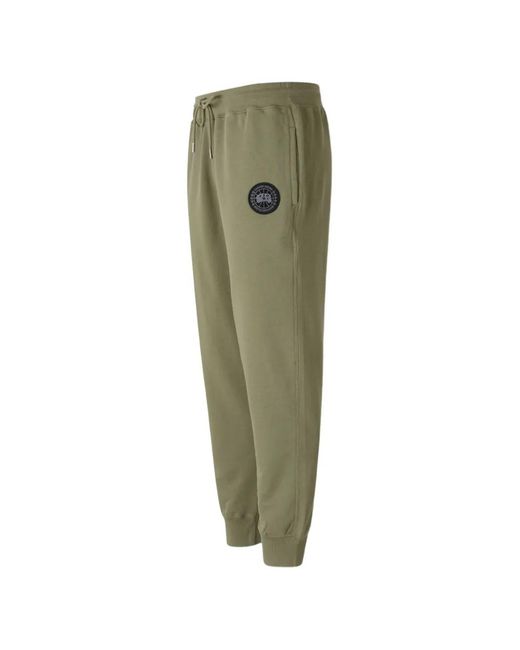 Canada Goose Green Logo-Patch Track Pants for men