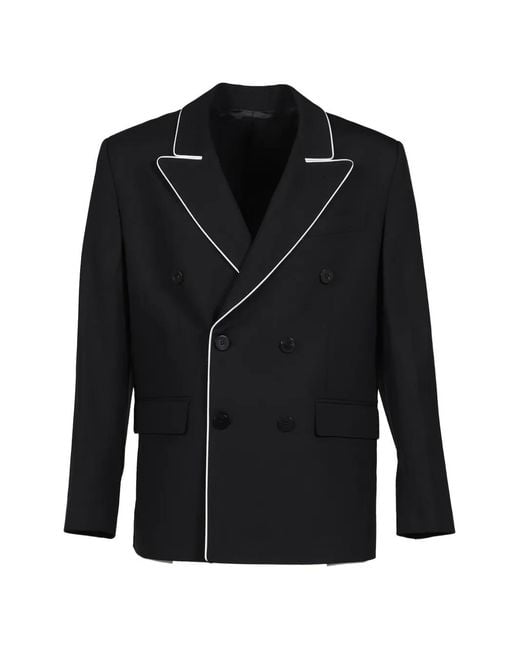 Ernest W. Baker Black Blazer À Bordures Et Boutonnière Croisée for men