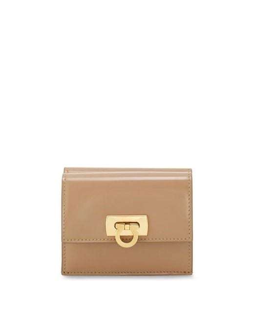 Ferragamo Natural Gancini-Buckle Leather Wallet