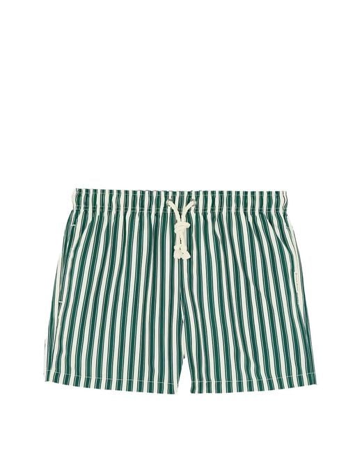 GASSA D'AMANTE Green Alassio Striped Swim Shorts for men