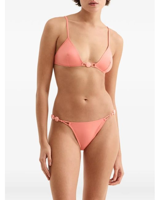 Eres Pink Alva Bead-Embellished Bikini Top