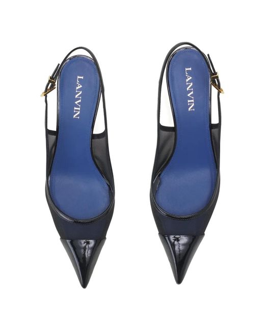 Lanvin White Point-Toe Sling-Back Pumps
