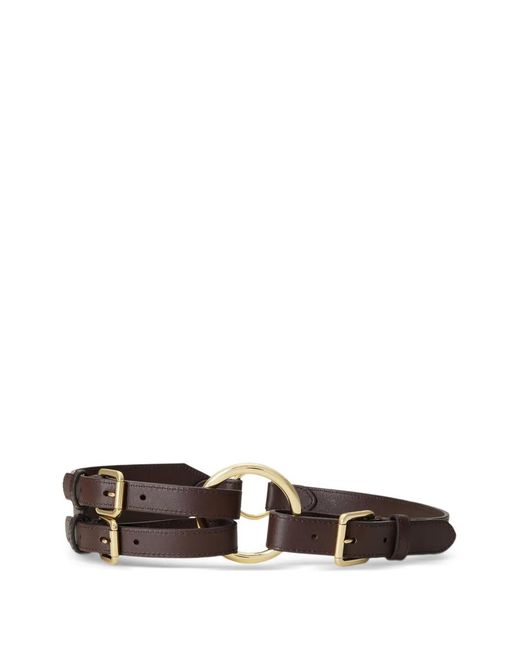 Polo Ralph Lauren White Ceinture À Boucle O Et Triple Brides