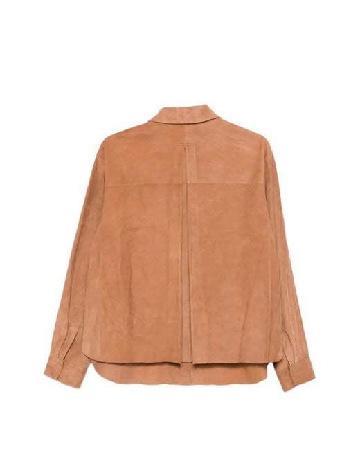Desa Nineteenseventytwo Natural Button-Fastening Leather Jacket