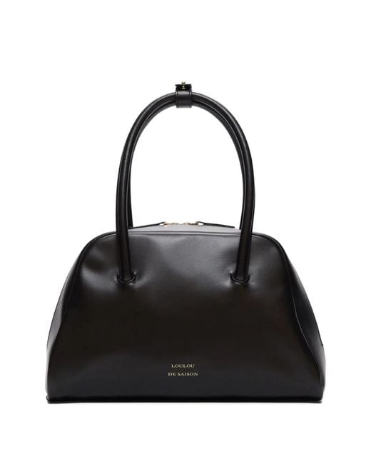 Loulou de Saison Black Vesper Double-Handle Shoulder Bag