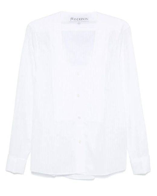 J.W. Anderson White Pintuck Bib Shirt