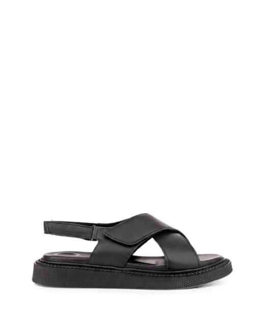 SERGIO MORETTI FIRENZE White Crossover-Strap Touch-Strap Sandals