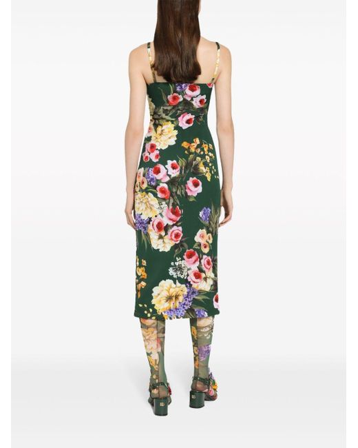 Vestido midi con estampado Garden Dolce & Gabbana de color Multicolor
