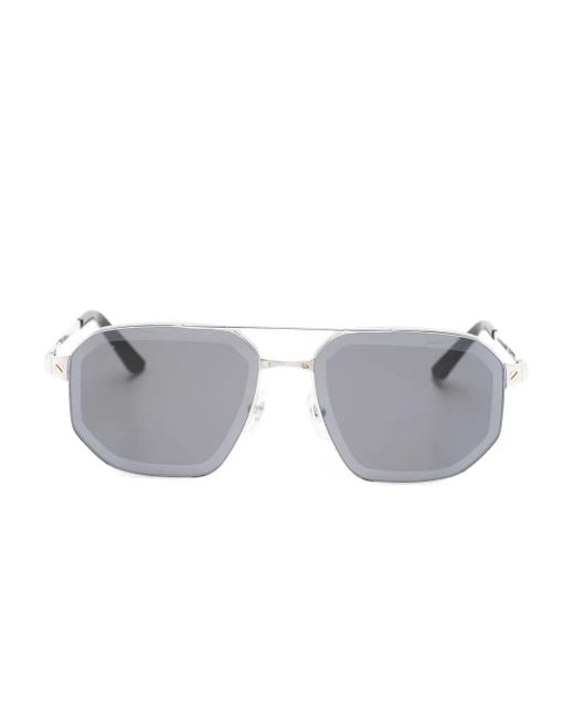 Cartier Gray Santos Pilot-Frame Sunglasses