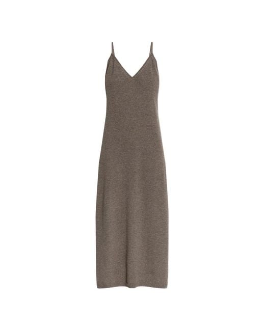 Lisa Yang Brown Marlie V-Neck Midi Dress