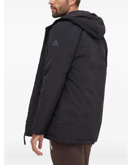 Adidas Gray Faux-Fur Hooded Parka for men