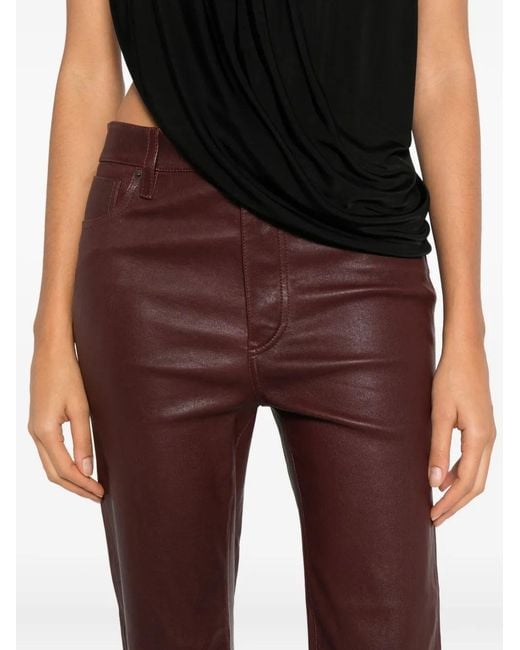 FRAME Red Reboot Crop Leather Trousers