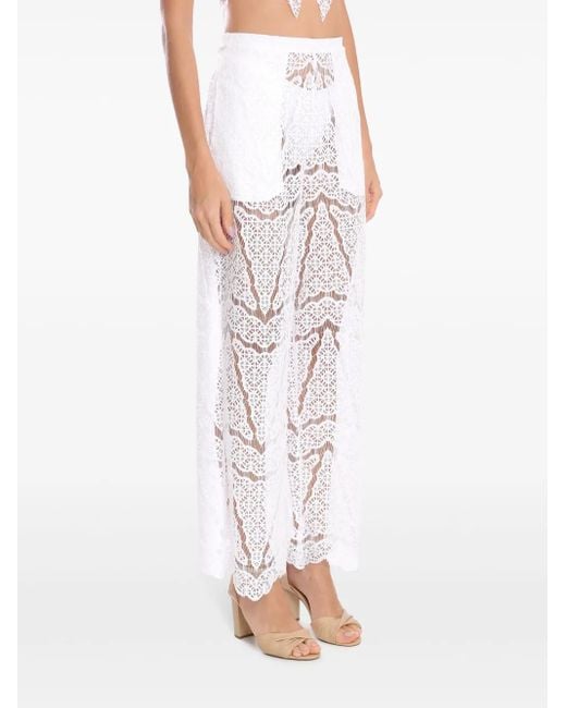 Amir Slama White X Jade Picon Lace Trousers