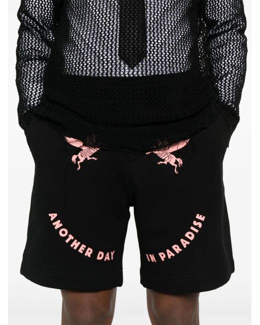 Givenchy Black Unicorns-Embroidered Shorts for men