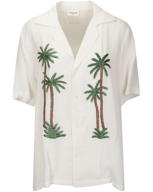 P.A.R.O.S.H. Gray Palm Tree-motif Shirt