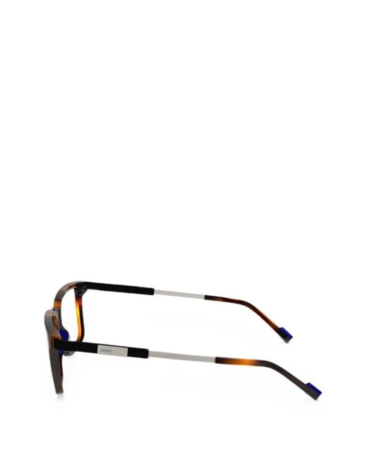 Zeiss Brown Tortoise-Effect Rectangle-Frame Glasses for men