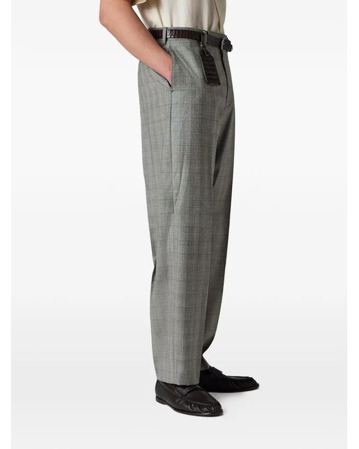 Paul Smith Gray Check-Pattern Relaxed-Fit Tailored Trousers for men