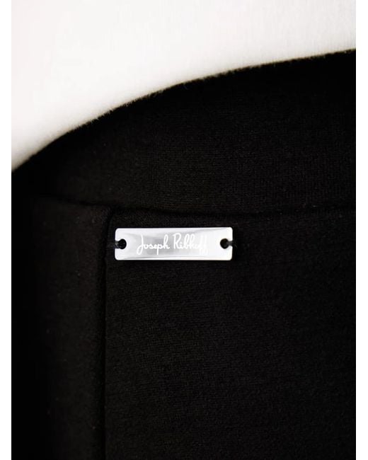 Joseph Ribkoff Black Logo-Plaque Wide-Leg Trousers