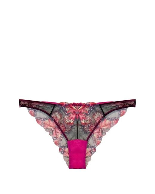 Fleur du Mal Pink Butterfly Scalloped Briefs