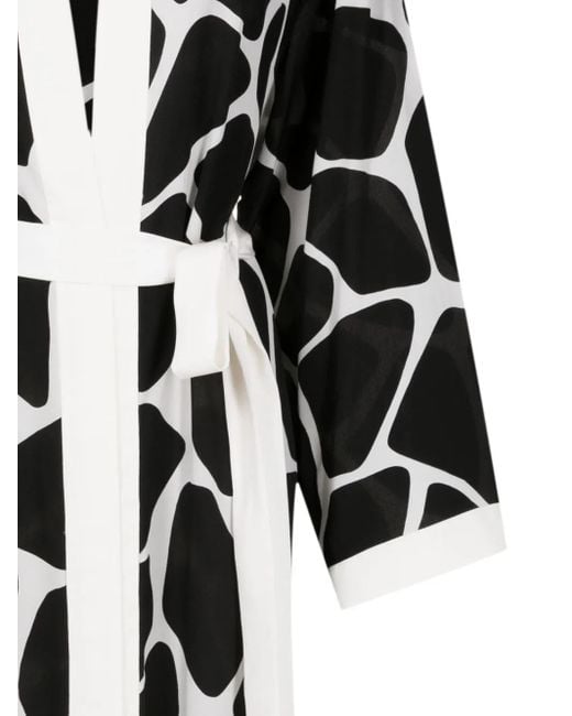 Valentino Garavani Black Animal-Print Silk Cover-Up