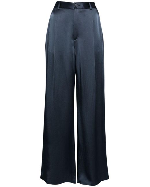 Tailored satin trousers LAPOINTE en coloris Blue