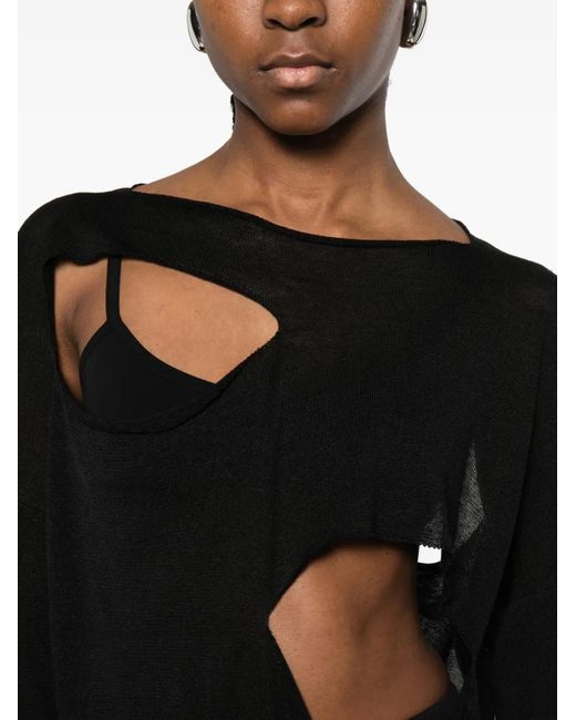P.A.R.O.S.H. Black Babygirl Cut-Out Sweater
